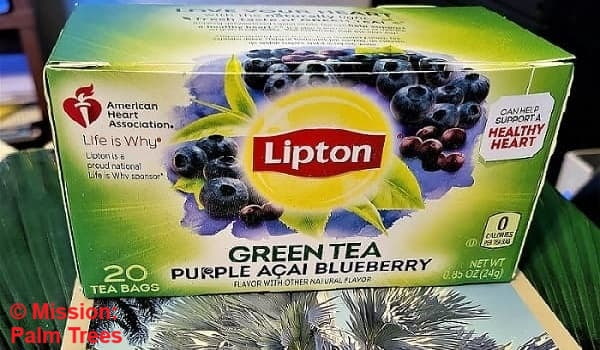 box of tea bags that are infused with acai palm berries