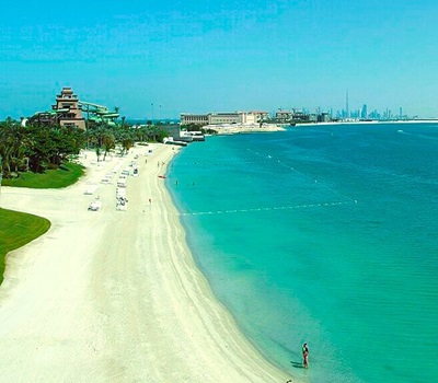 Beach On Palm Jumeirah as Seen From Monorail