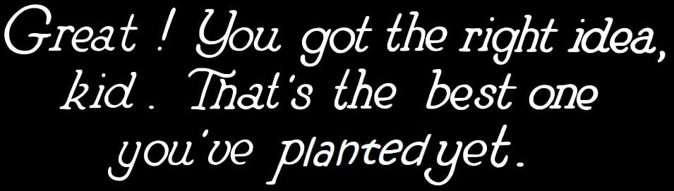 Saying about planting the best one yet.
