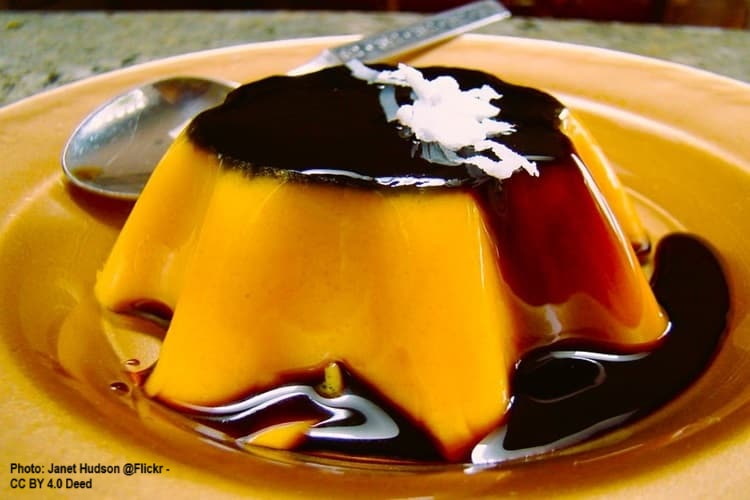 Dessert Flan made with coconut milk