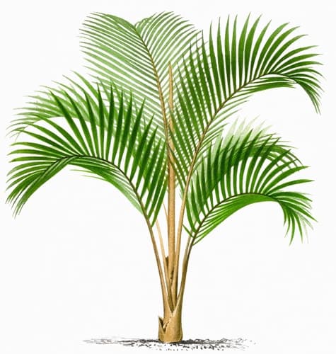 Palm tree with feather leaves Palm tree with feather leaves