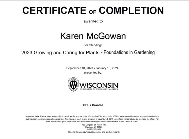 Foundations in Gardening certificate Foundations in Gardening certificate