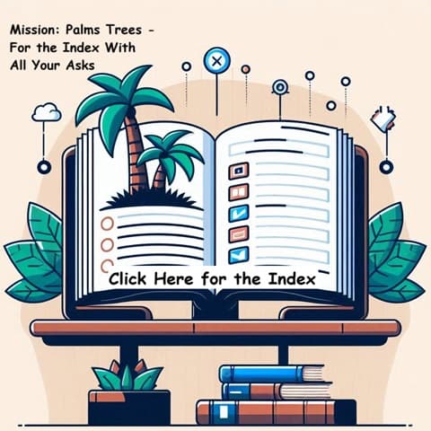 open book with suggestions for getting an index about palm trees
