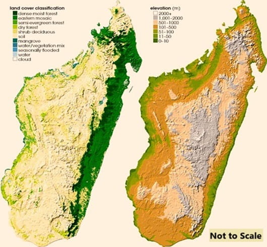 topography and climate maps of Madagascar