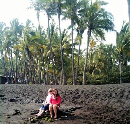 Two woman sitting on a black sand beach MeManda-BlkSndBch.jpg
