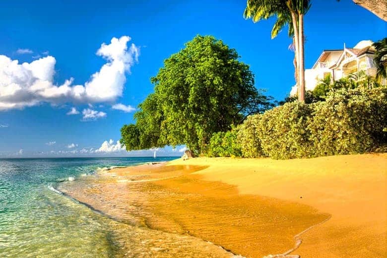 Paynes Bay's soft sands along the beach in Barbados Paynes Bay's soft sands along the beach in Barbados