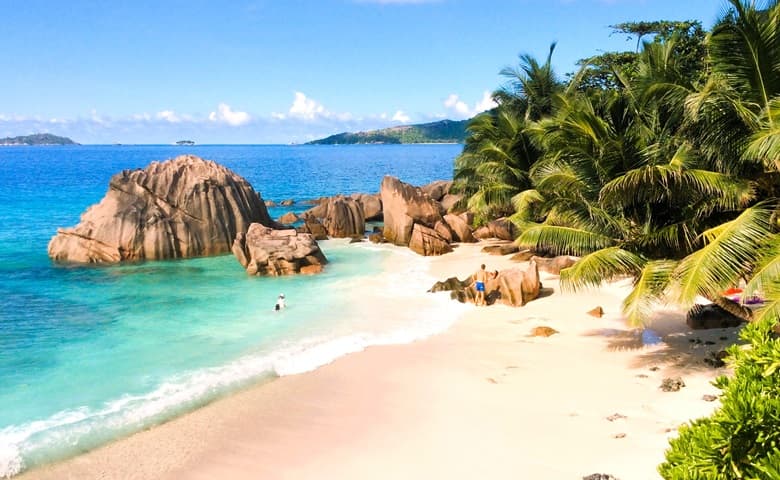 Beach in the Seychelles islands Beach in the Seychelles islands