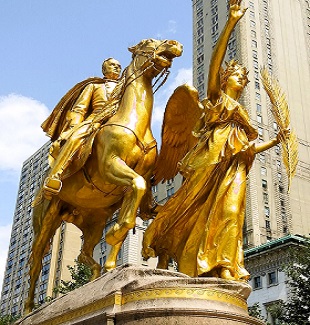 Original Sherman monument with Victory alongside in a Manhattan NY park. Original Sherman monument with Victory alongside in a Manhattan NY park.