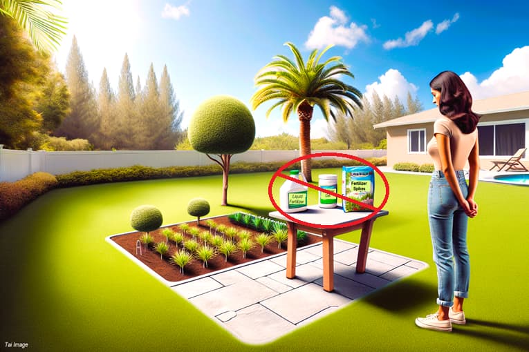 woman looking at possible fertilizers on a table, but these are not suitable for palms woman looking at possible fertilizers on a table, but these are not suitable for palms
