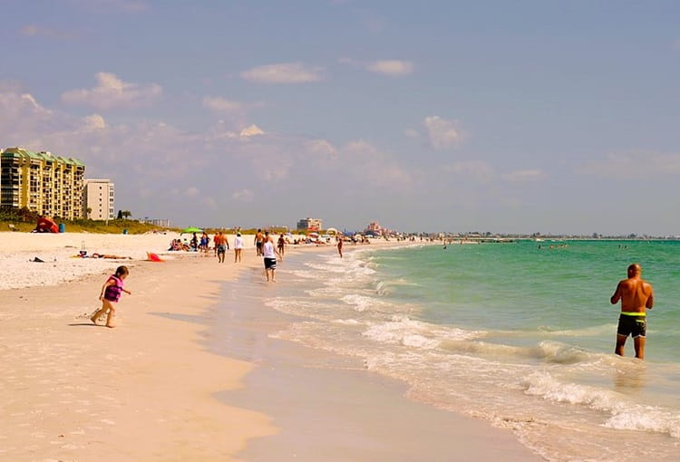 Wide sandy beach of Treasure Island Florida Wide sandy beach of Treasure Island Florida