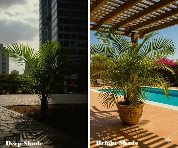 comparison of types of shade come palm trees grow in