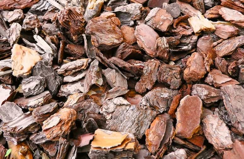 Bunch of wood chips gathered together