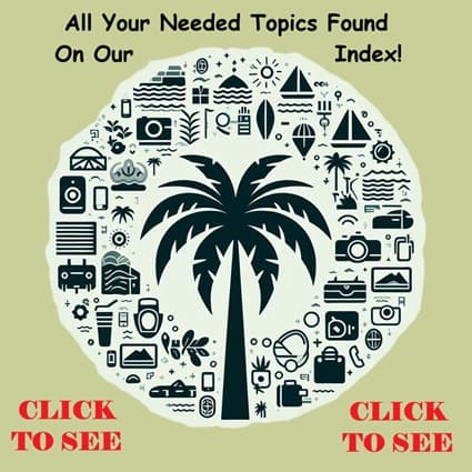 palm tree silhouette surrounded by icons representing all subjects in the world of palms