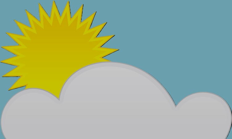 sun patially covered up by clouds 