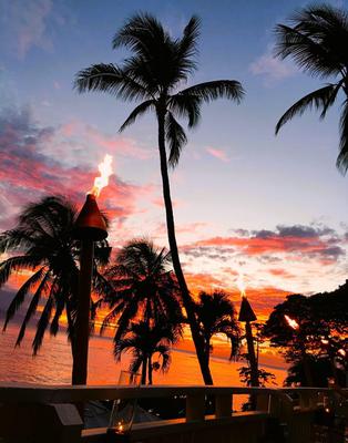 Sunset from Kimo's, iconic Restaurant in Lahaina Maui